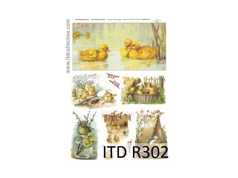 Papier do decoupage A4 - ITD Collection - ryżowy, R302