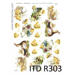 Decoupage paper A4 - ITD Collection - rice, R303