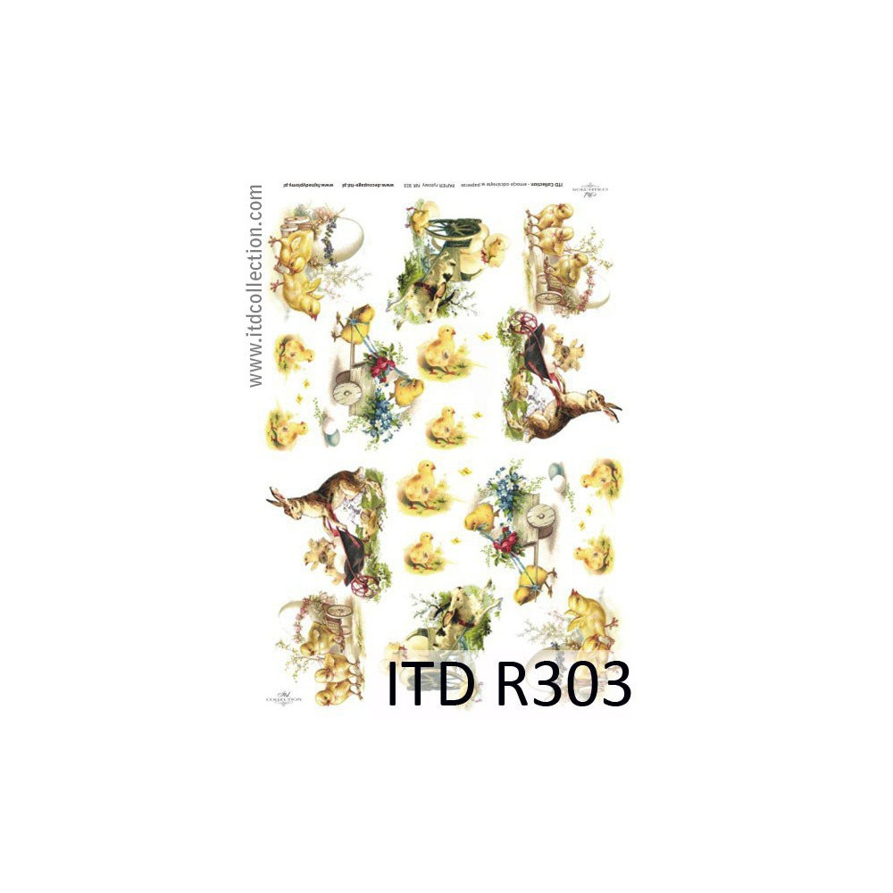 Papier do decoupage A4 - ITD Collection - ryżowy, R303