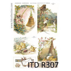 Papier do decoupage A4 - ITD Collection - ryżowy, R307