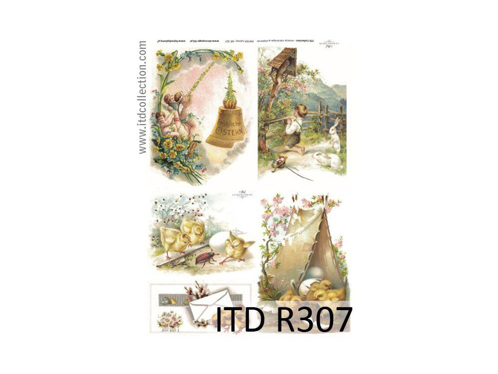 Papier do decoupage A4 - ITD Collection - ryżowy, R307
