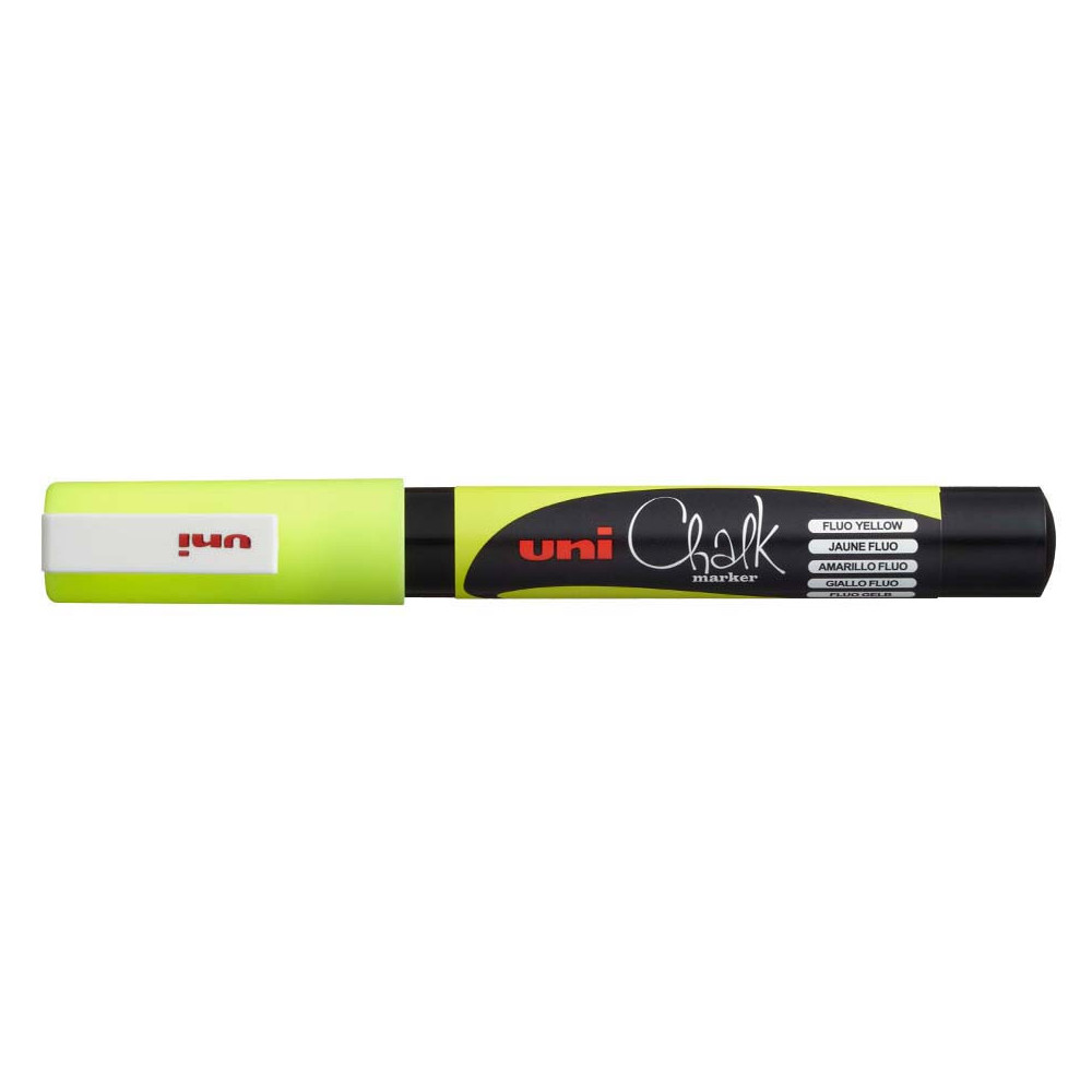 Chalk marker PWE-3MS - UNI - Fluo Yellow, 0,9 - 1,3 mm