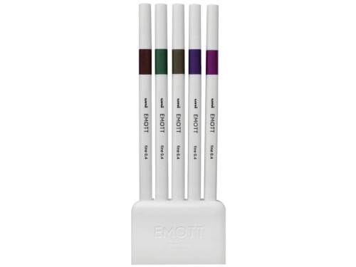 Set of Emott fineliners No. 3 - Uni - 0,4 mm, 5 pcs.