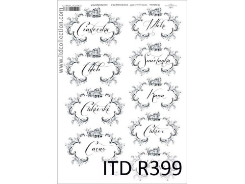 Papier do decoupage A4 - ITD Collection - ryżowy, R399