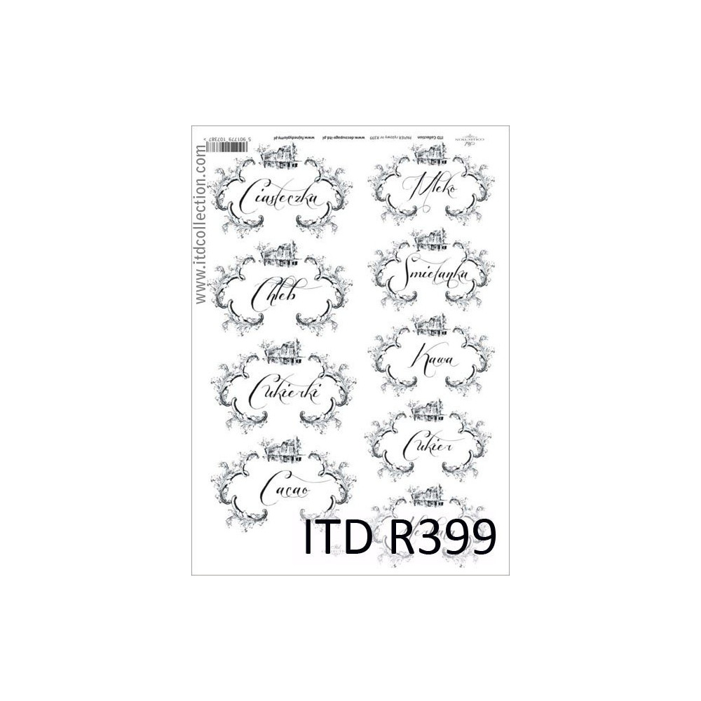 Decoupage paper A4 - ITD Collecion - rice, R399