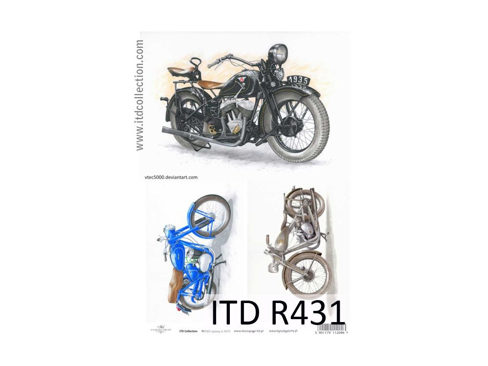 Papier do decoupage A4 - ITD Collection - ryżowy, R431