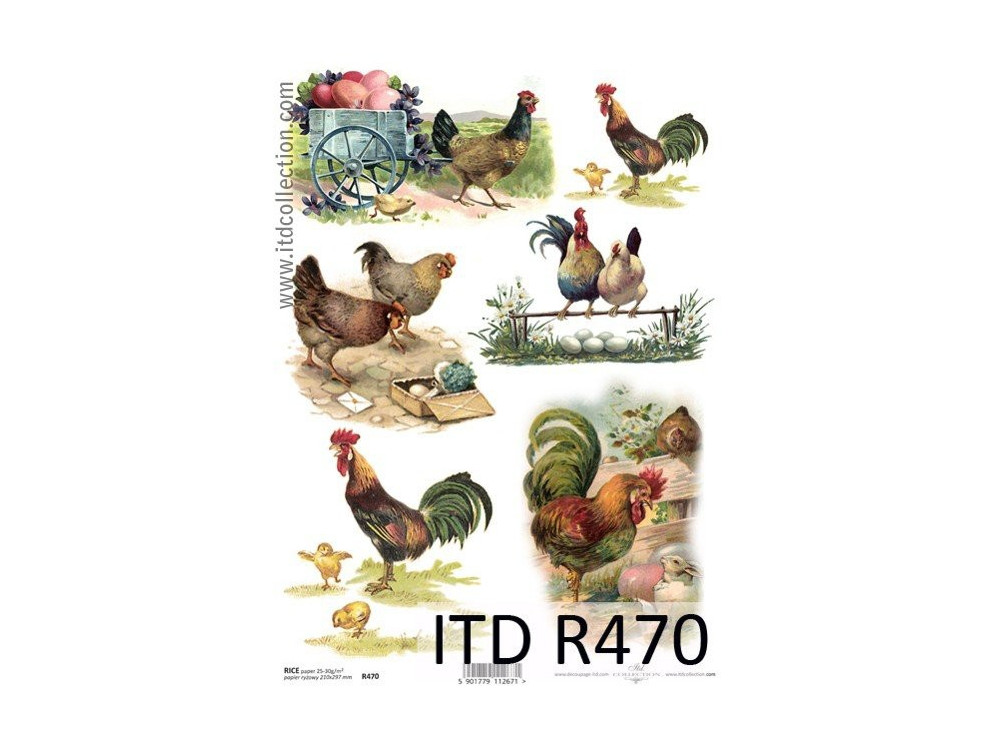 Decoupage paper A4 - ITD Collection - rice, R470