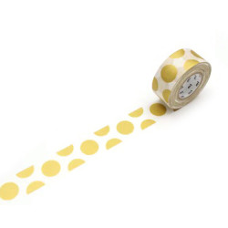 Taśma papierowa washi - MT Masking Tape - Dot Gold, 15 m
