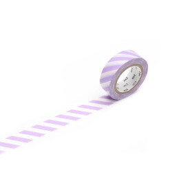 Taśma papierowa washi - MT Masking Tape - Stripe Lilac, 7 m