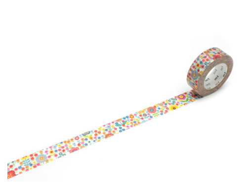 Taśma papierowa washi - MT Masking Tape - Mini Flower Garden, 7 m