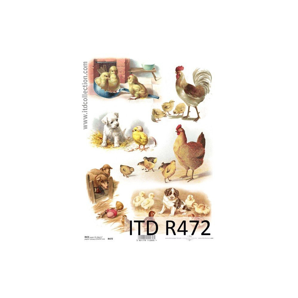 Papier do decoupage A4 - ITD Collection - ryżowy, R472