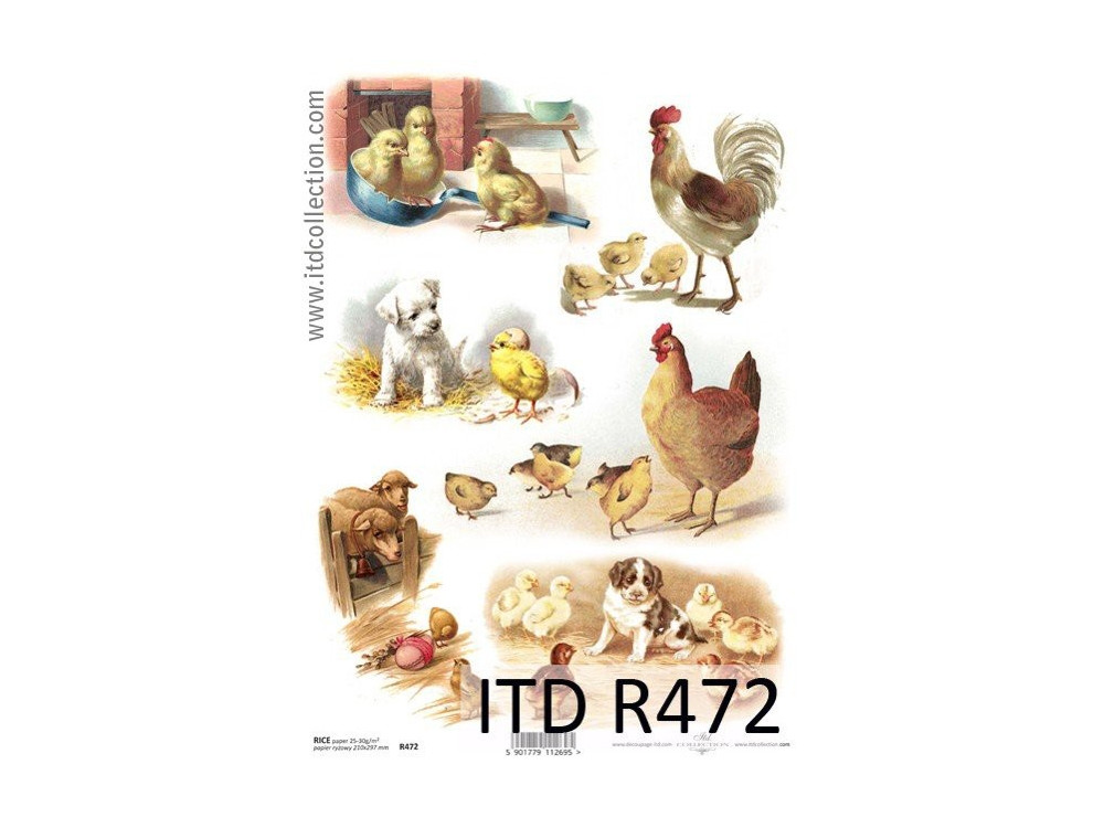 Papier do decoupage A4 - ITD Collection - ryżowy, R472
