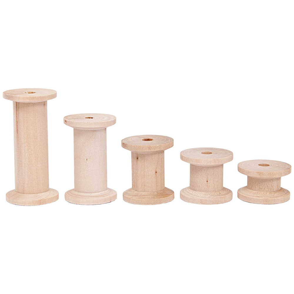Set of wooden spools - Rico Design - 5 pcs.