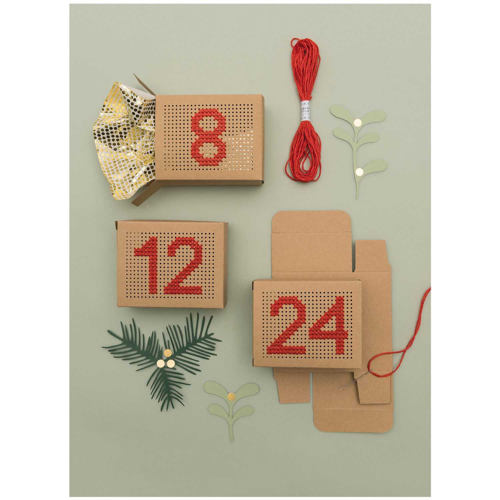 Advent calendar, embroidery gift boxes - craft, 24 pcs.
