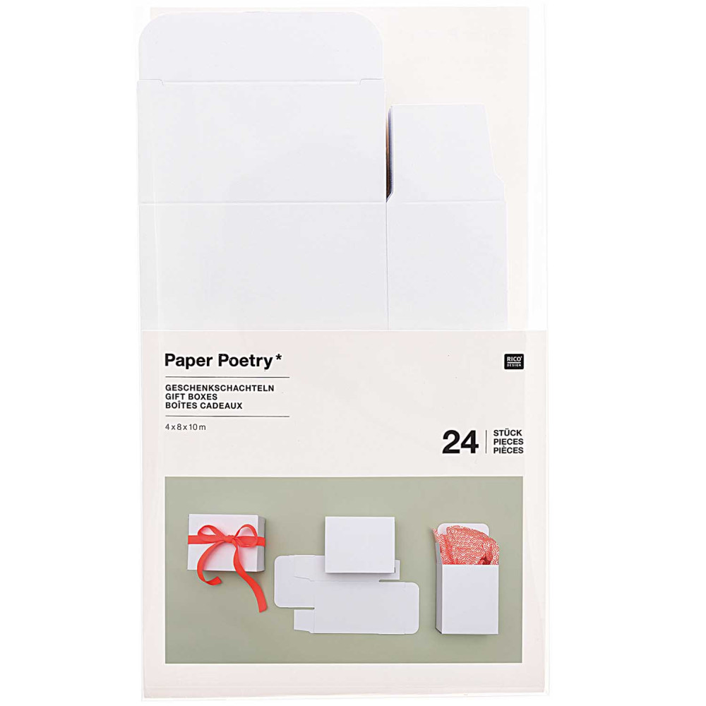 Advent calendar, gift boxes - white, 24 pcs.
