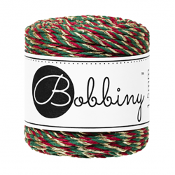 Cotton cord for macrames - Bobbiny - Christmas Mix, 1,5 mm, 35 m