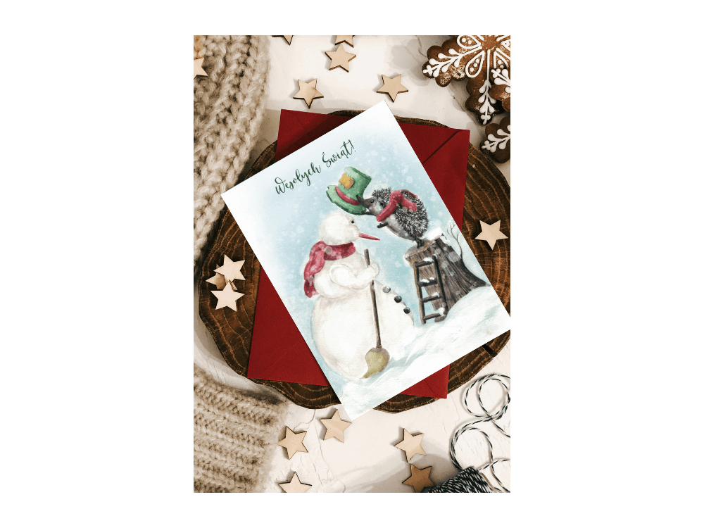 Greeting, Christmas card - Snowman, A6