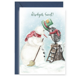 Greeting, Christmas card - Snowman, A6