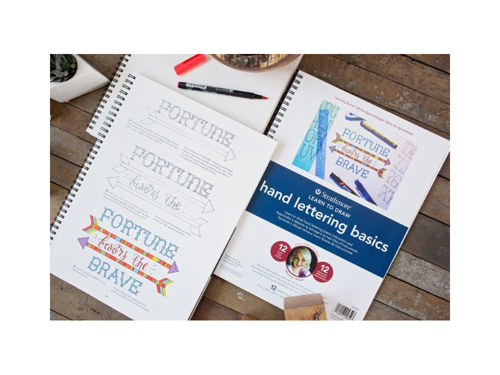 Learn to Draw Hand Lettering Basics, Instruction Pad - Strathmore - 22,9 x 30,5 cm, 270 g, 12 sheets