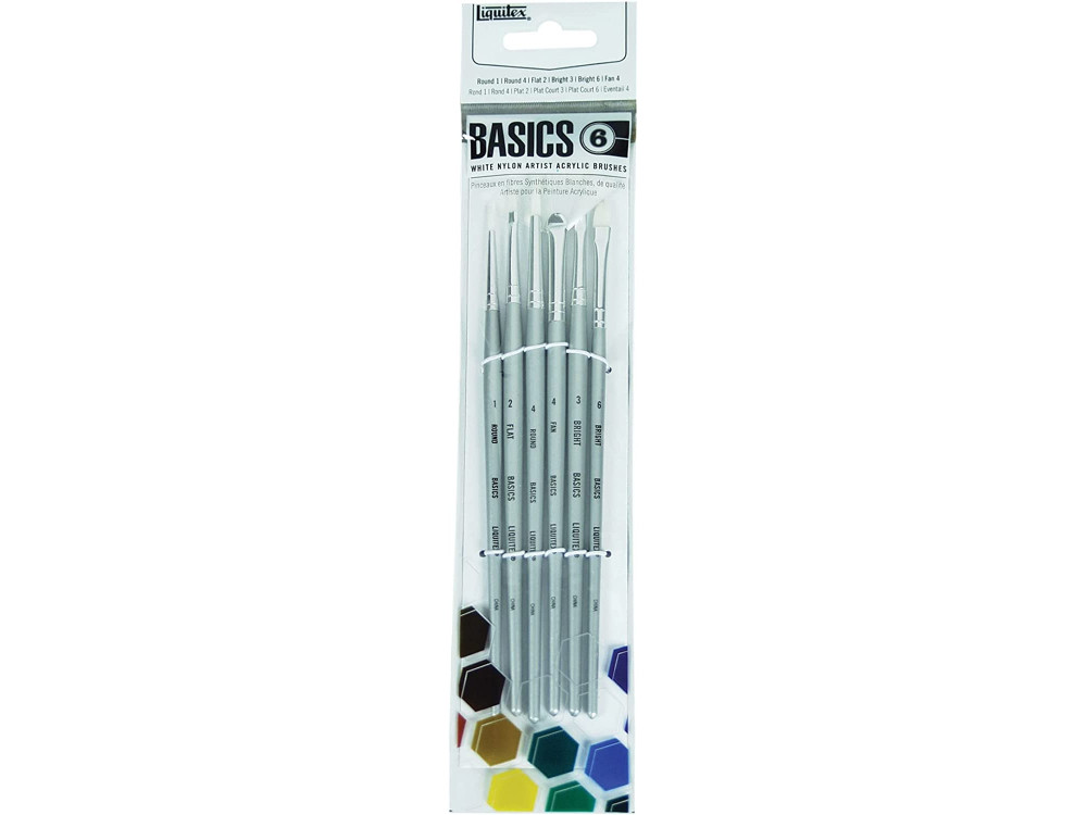 Set of synthetic Basics brushes - Liquitex - short handle, 6 pcs.