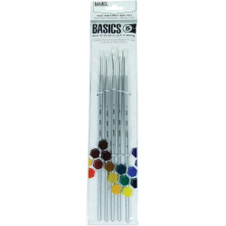 Set of synthetic Basics brushes - Liquitex - long handle, 5 pcs.