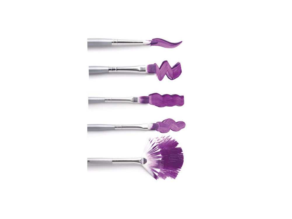 Set of synthetic Basics brushes - Liquitex - long handle, 4 pcs.
