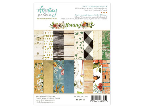 Zeszyt uzupełniający z papierami do scrapbookingu - Mintay - Botany