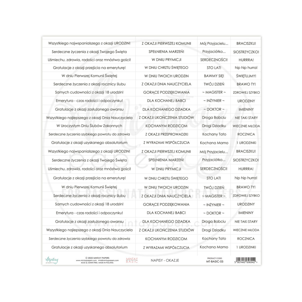 Set of scrapbooking quotes 30,5 x 30,5 cm - Mintay - Okazje, PL