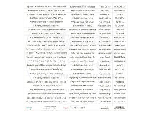 Set of scrapbooking quotes 30,5 x 30,5 cm - Mintay - Dziecko, PL