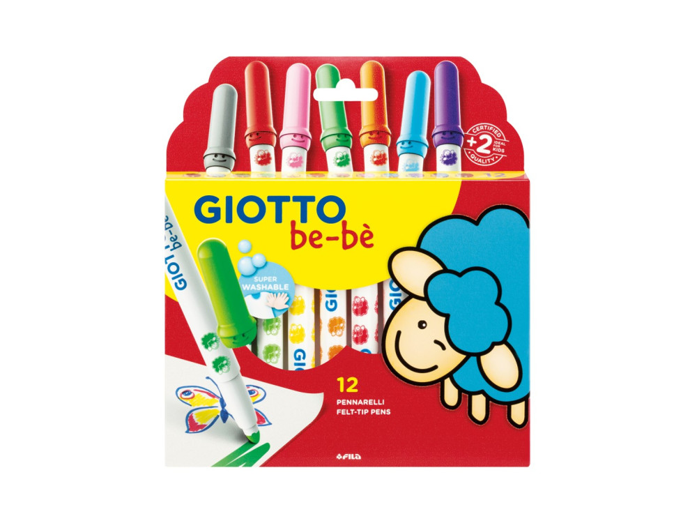 Pisaki grube dla dzieci, zmywalne - Giotto bebe - 12 kolorów