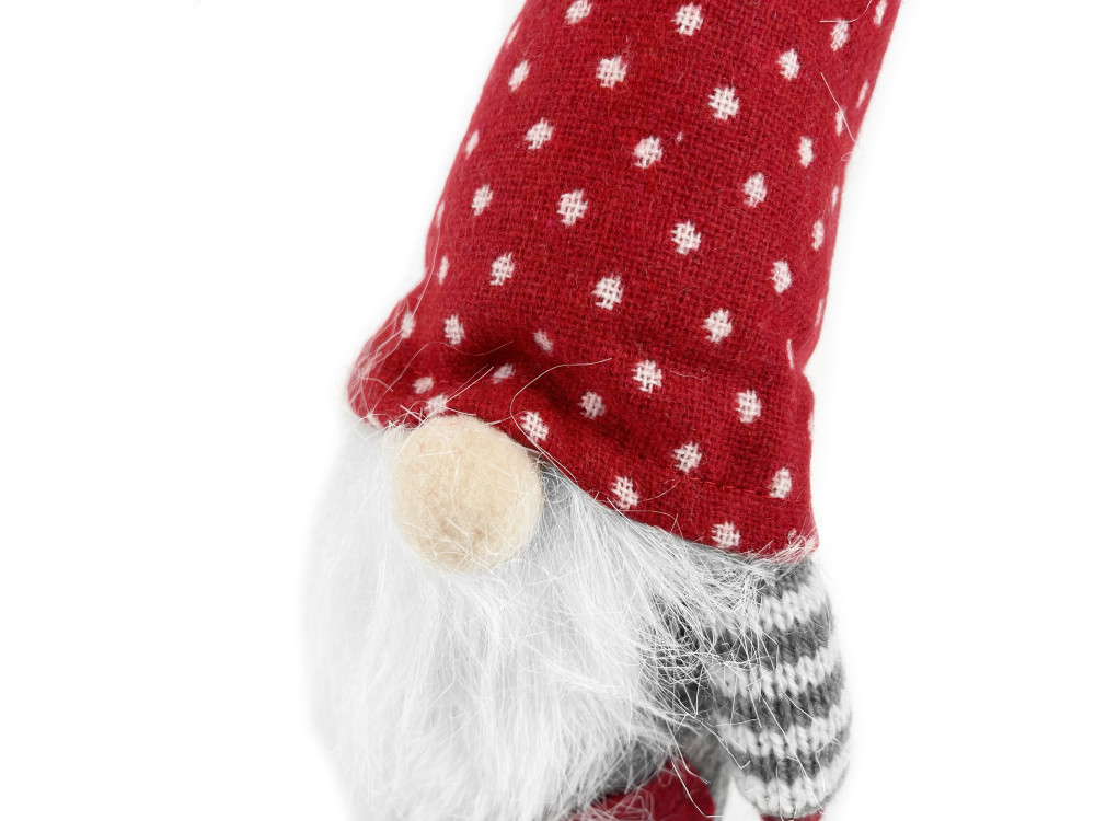 Christmas gnome, makoshka with dots - red, 30 cm