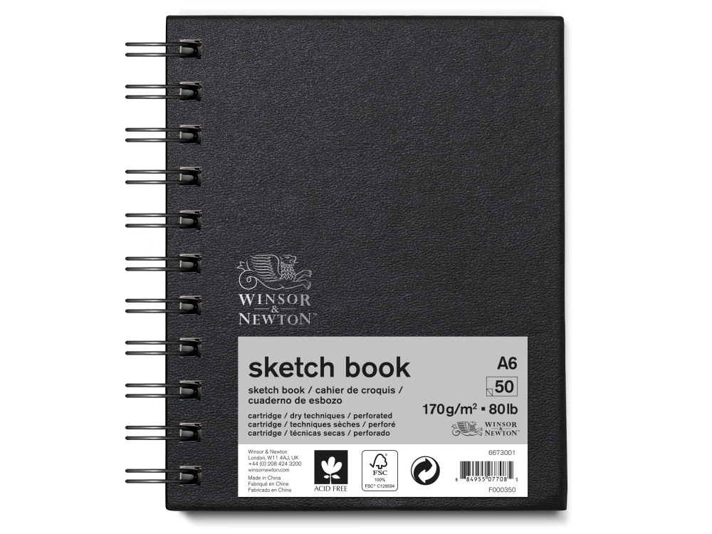 Spiral Sketch Book - Winsor & Newton - A6, 170g, 50 sheets