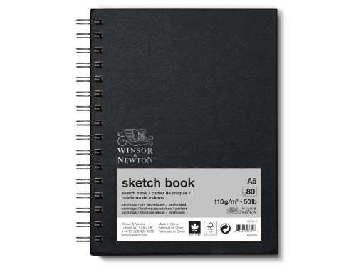 Spiral Sketch Book - Winsor & Newton - A5, 110g, 80 sheets