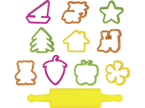 Zestaw foremek do glinek i mas plastycznych z wałkiem - Knorr Prandell - 11 szt.