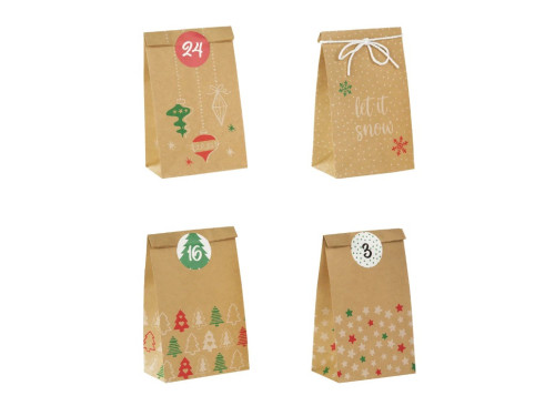 Advent calendar, bags DIY - craft, 24 pcs.