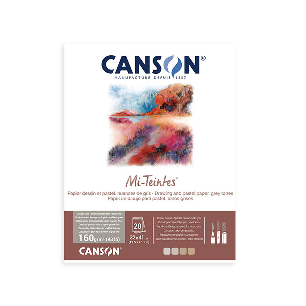 Mi Teintes paper pad for pastels - Canson - 24 x 32 cm, 160 g, 20 sheets.