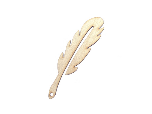 Wooden edged feather pendant - Simply Crafting - 10 cm