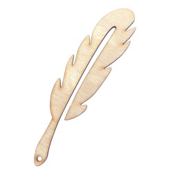 Wooden edged feather pendant - Simply Crafting - 13 cm