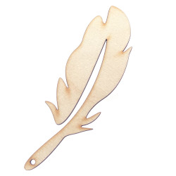 Wooden angular feather pendant - Simply Crafting - 13 cm
