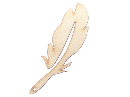 Wooden angular feather pendant - Simply Crafting - 13 cm