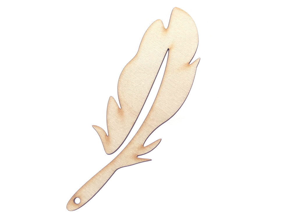 Wooden angular feather pendant - Simply Crafting - 13 cm