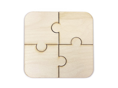 Puzzle drewniane, komplet - Simply Crafting - 11,8 cm, 4 szt.