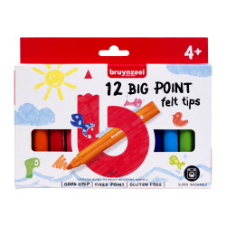 Set of Big Point Felt Tip pens for kids - Bruynzeel - 12 pcs.