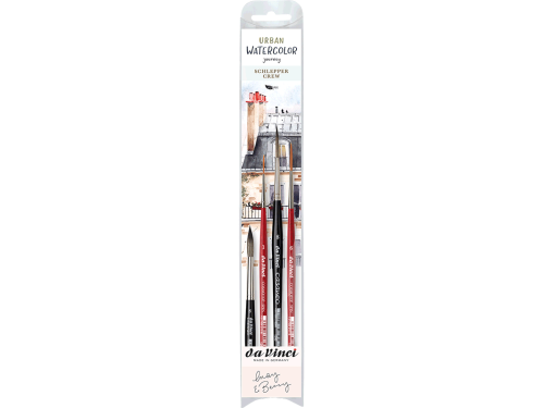 Set of synthetic brushes, Urban Watercolor Journey - Da Vinci - 4 pcs.