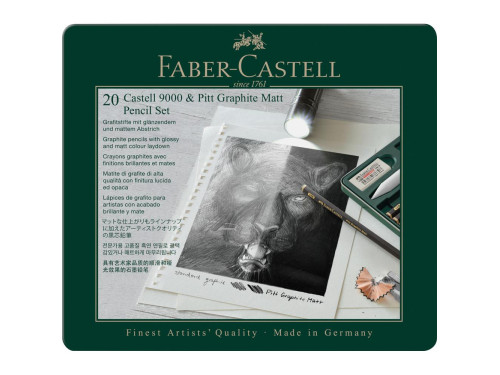 Zestaw ołówków Pitt Graphite Matt & Castell 9000 - Faber-Castell - 20 szt.