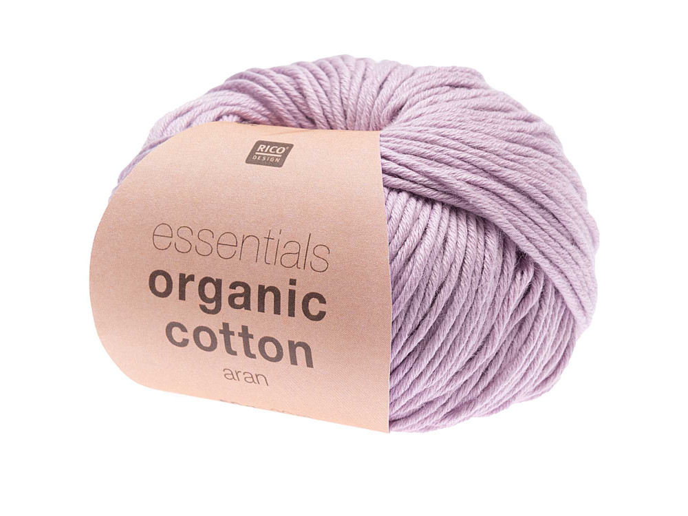 Włóczka bawełniana Essentials Organic Cotton Aran - Rico Design - Lilac, 50 g