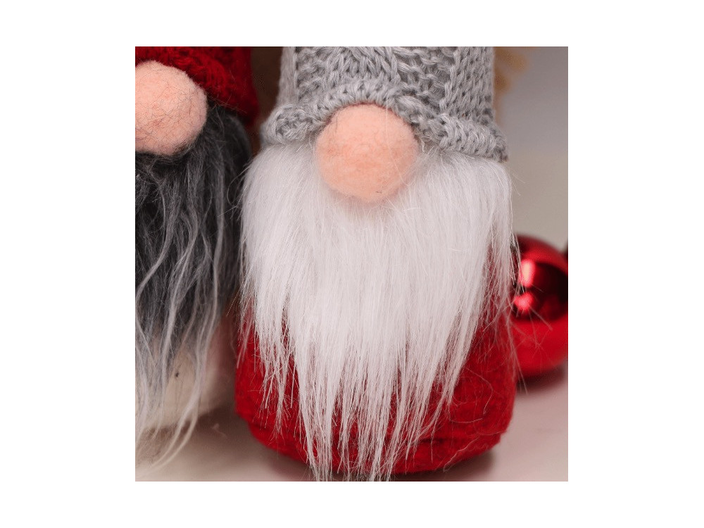 Christmas hanging gnome with wool hat - grey, 15 cm