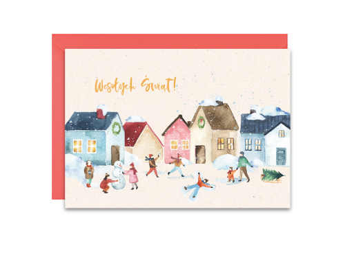 Greeting card - Paperwords - Christmas town, A6