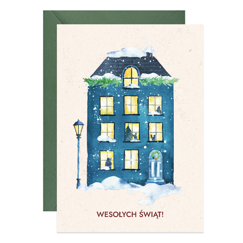 Greeting card - Paperwords - Christmas house, A6