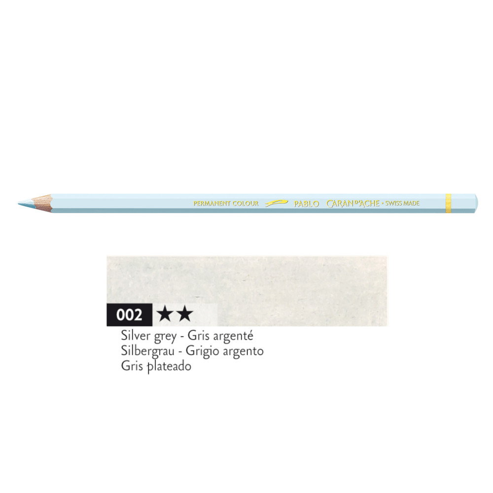 Kredka ołówkowa Pablo - Caran d'Ache - 002, Silver Grey